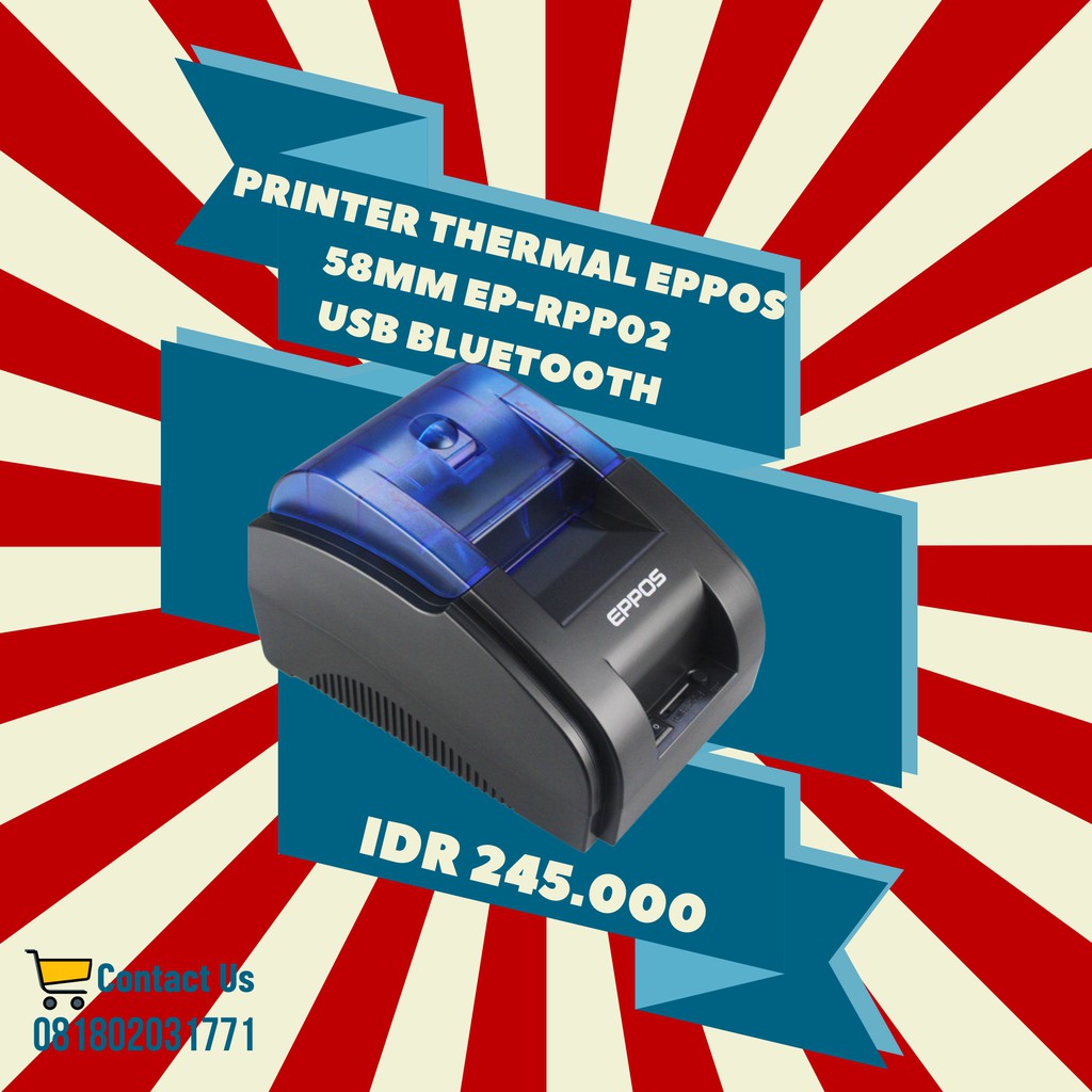 Printer Thermal Cetak Struk EPPOS 58mm EP-RPP02 - USB Bluetooth