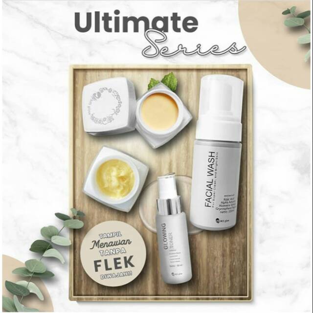 Paket wajah ms glow + serum whitening / luminous asli / ultimate promo /murah