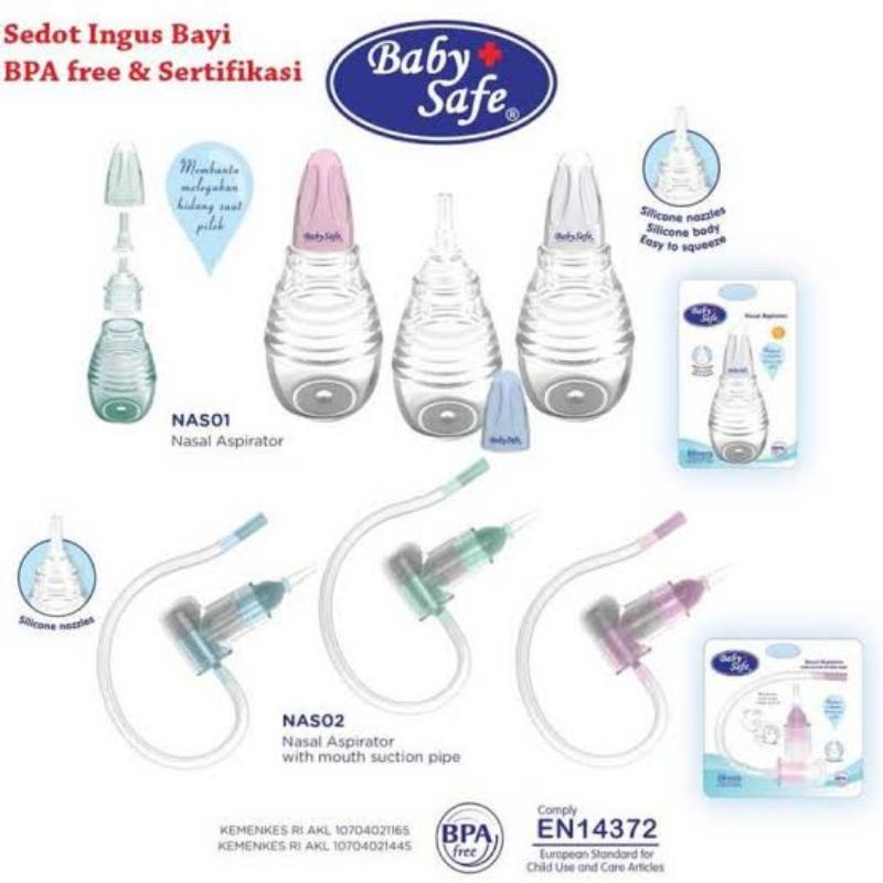 Baby Safe Nasal Aspirator - Babysafe Nasal Aspirator With Pipe - Alat Sedot Ingus Bayi - Pembersih Ingus