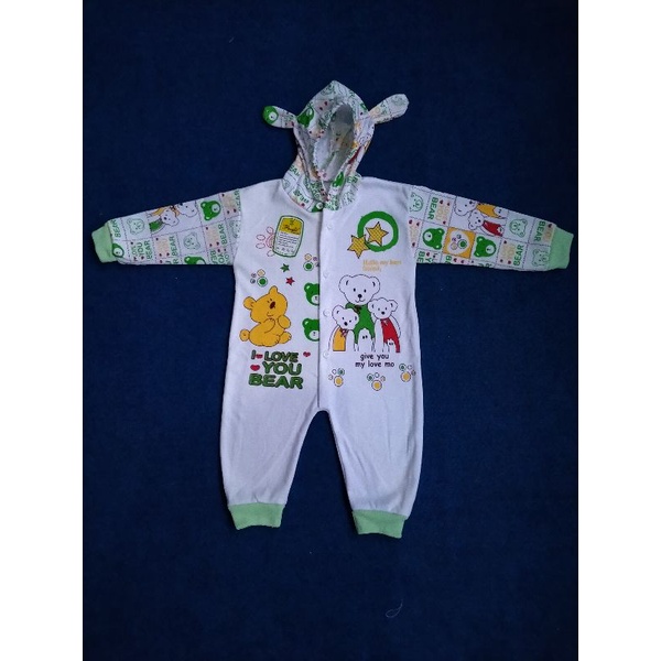 I Love You Bear Jumper Bayi Jumsuit Panjang Kaki  Buka