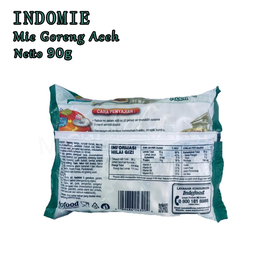 Mi Instan * Indomie * Mie Goreng Aceh * 90g