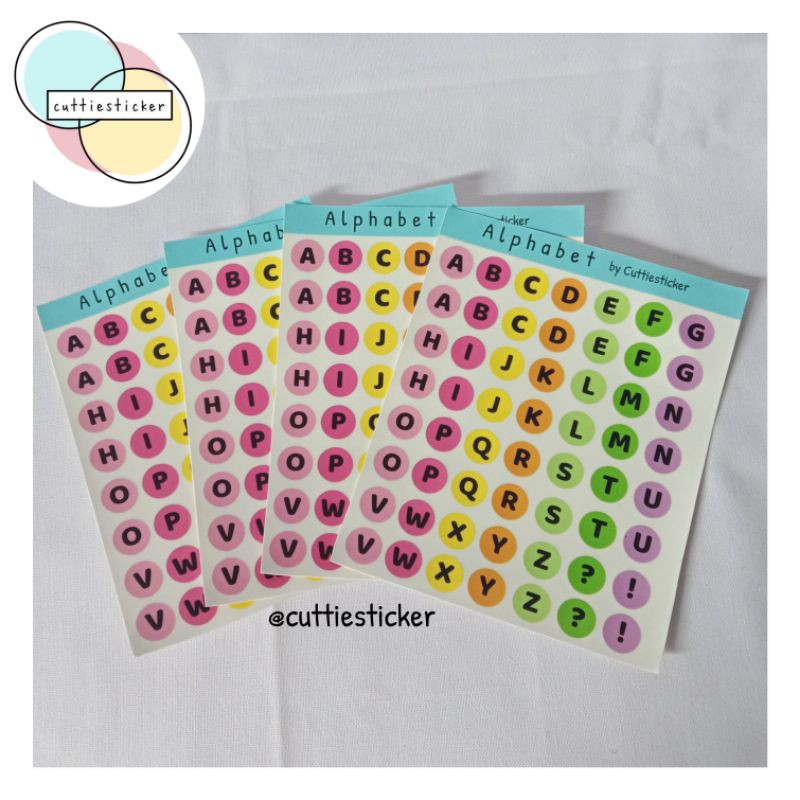 

Sticker Sheet Alfabet Rainbow | Stiker huruf warna-warni | Sticker Lucu | Sticker Bullet Journal | Sticker vinyl | Sticker studygram | Cuttiiesticker