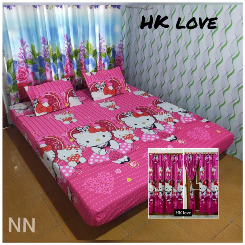 Set Cuple Sprei Dan Gorden Homemade Variasi Motif Serba HK/London/Hk Strowberry
