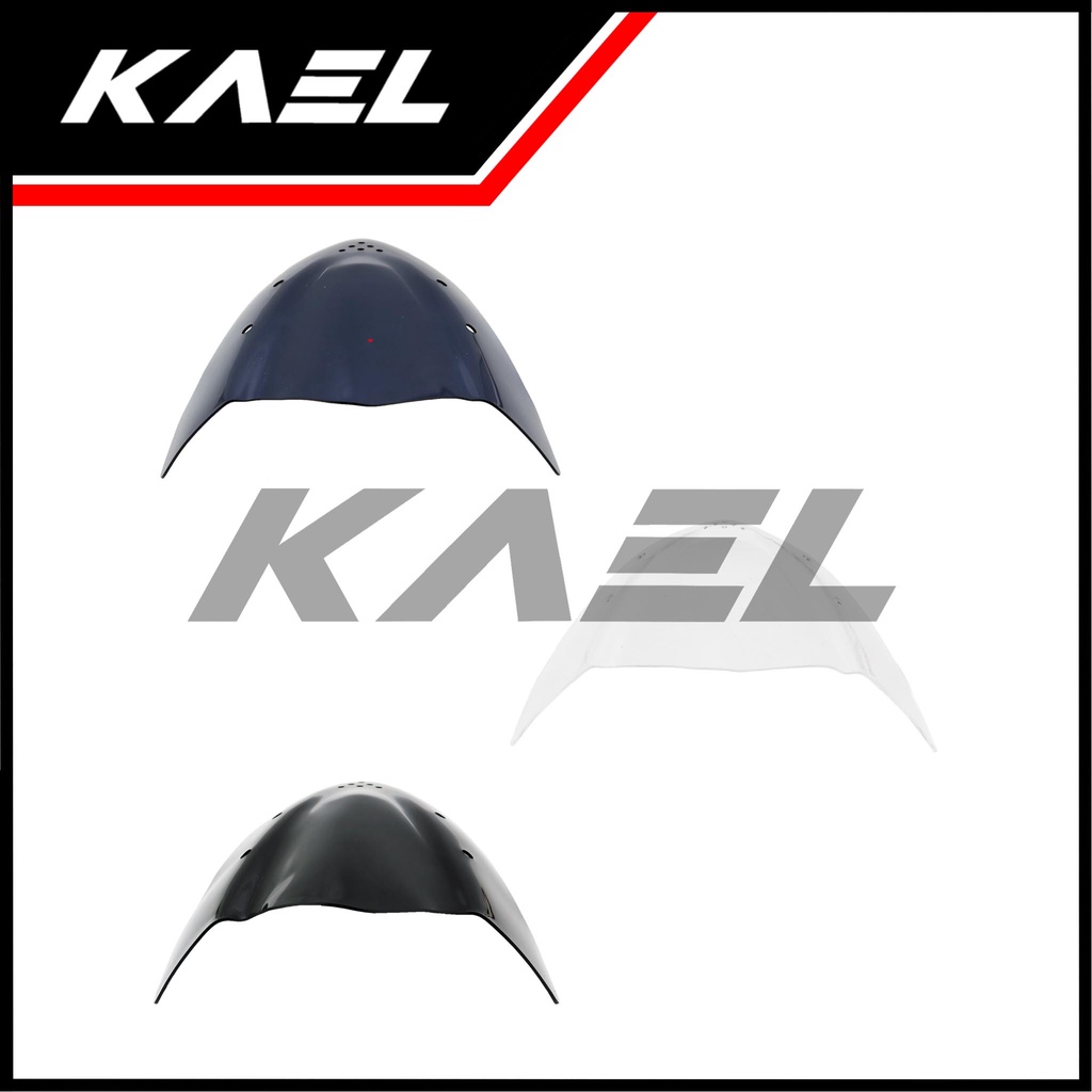 Visor Kawasaki Ninja 150 R-RR Variasi Windshield Bening-Hitam-Smoke-Riben-Ribben Winshield-Winsil-Winshild-Tameng-Winshil 150R-150RR Wind-Win Shield