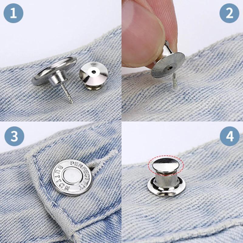 Kancing Ajaib Jeans Perfect Fit Magic Button Kancing Celana Jeans Button Adjustable Polos