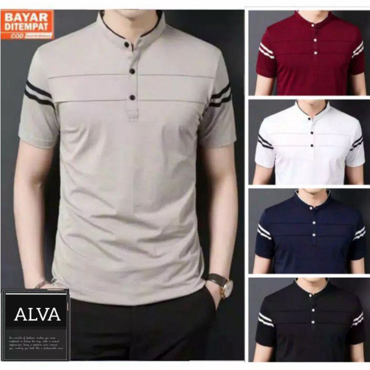 ( S-M-L-XL-XXL ) High Quality Shanghai collar men's clothing distro Bandung