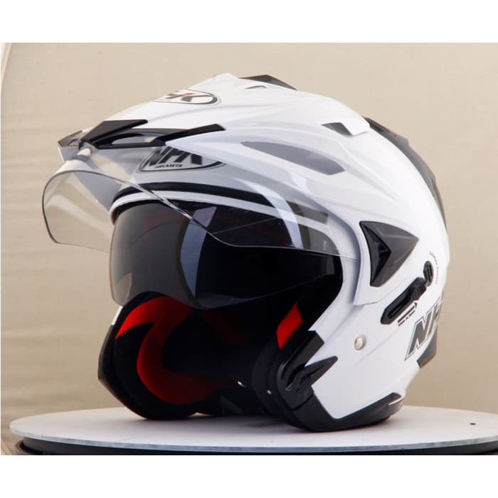 Helm NHK Godzilla Half Face Godzila Double Visor White Putih