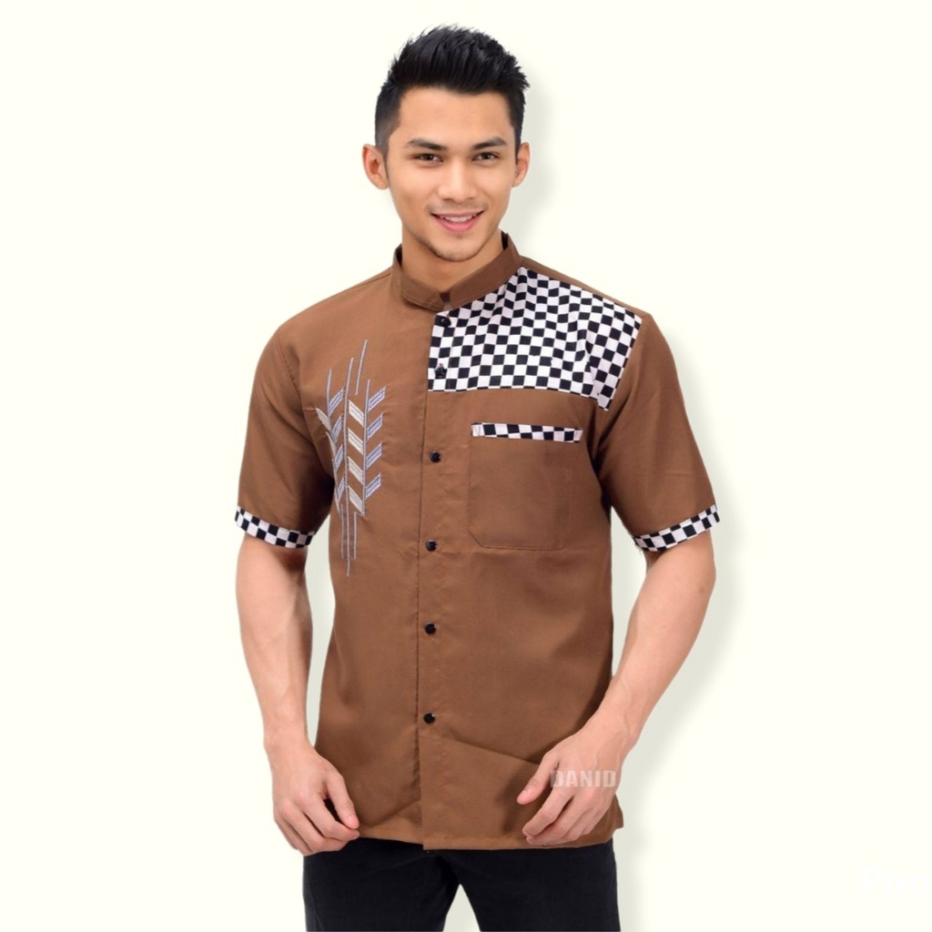 Baju Koko Kurta Lengan Pendek Baju Koko Fashion Muslim Pria Dewasa Terbaru