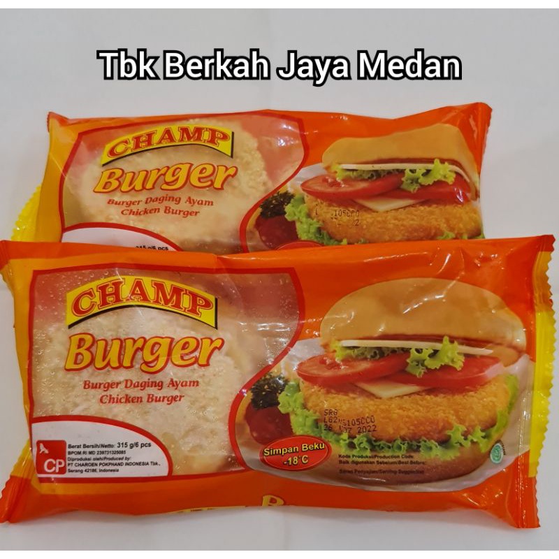 

315gr Champ Burger 6pcs/Chickend Burger Crispy/Daging Ayam Burger krispi