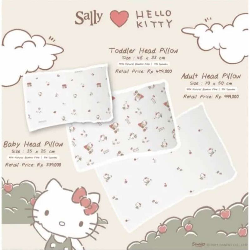 Friends Of Sally - ADULT Head Pillow / Motif Hello Kitty / Bantal Anak