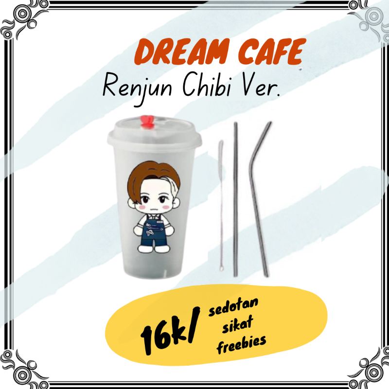 

Reusable Cup Dream Cafe Character + straw + sikat + box + freebies