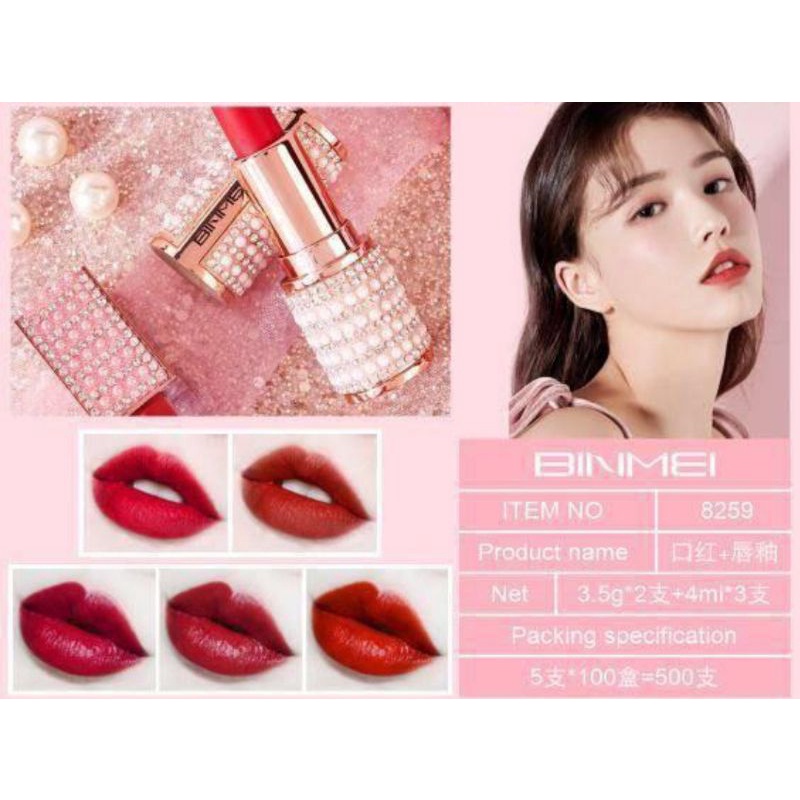 PROMO 1BOX LIP GLOSS MATTE  BINMEI COVER BLING2 MEWAH| LIP GLOSS  24K LIP FLOWER NO.70070-03B | 8259