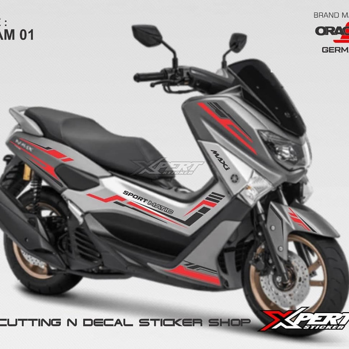 Cuting stiker Yamaha NMAX striping merah hitam striping nmax stripping nmax