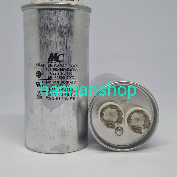 Capasitor AC 45uf kapasitor AC 45uf merek mc