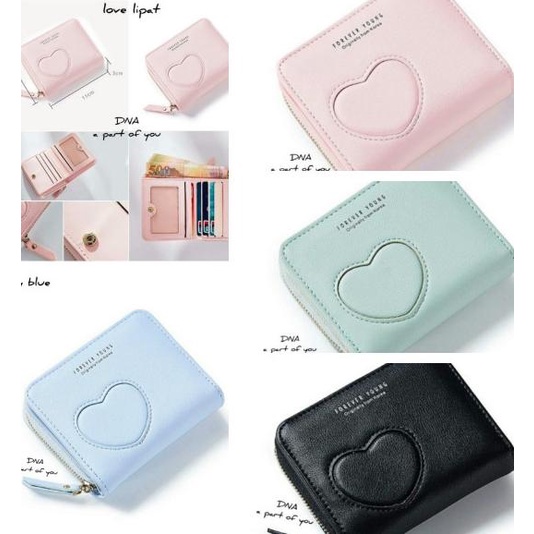 dompet wanita anak remaja mini kecil kotak wallet korea pastel simpel