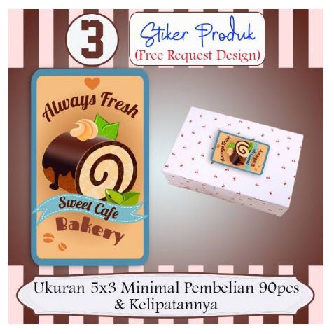 

90pcs 3x5cm stiker label kemasan produk murah free design
