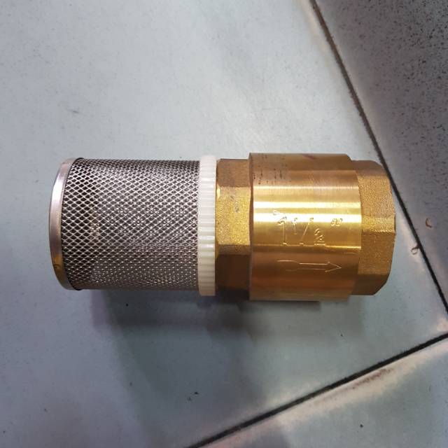 Foot klep 1-1/2" / 1,5" kuningan pompa air / tusen klep / foot valve 1.5 inch inci inc