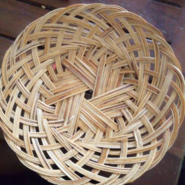 Piring lidi anyaman rotan bambu murah berkualitas grosir untuk rumah makan