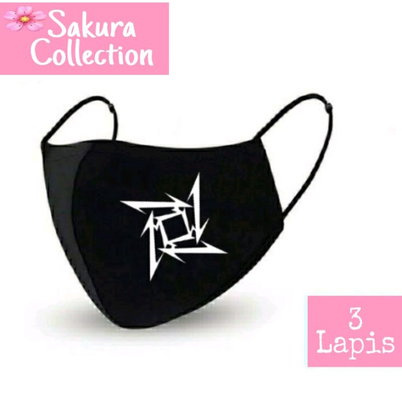 Masker Kain 3 ply  Lapis / Scuba /  - Metallica ( Band Metal )