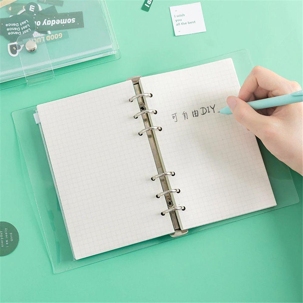 [Elegan] Loose-leaf Notebook File Folder Kawaii Alat Tulis Sekolah Transparan Binder Book Handbook A6 Notebook