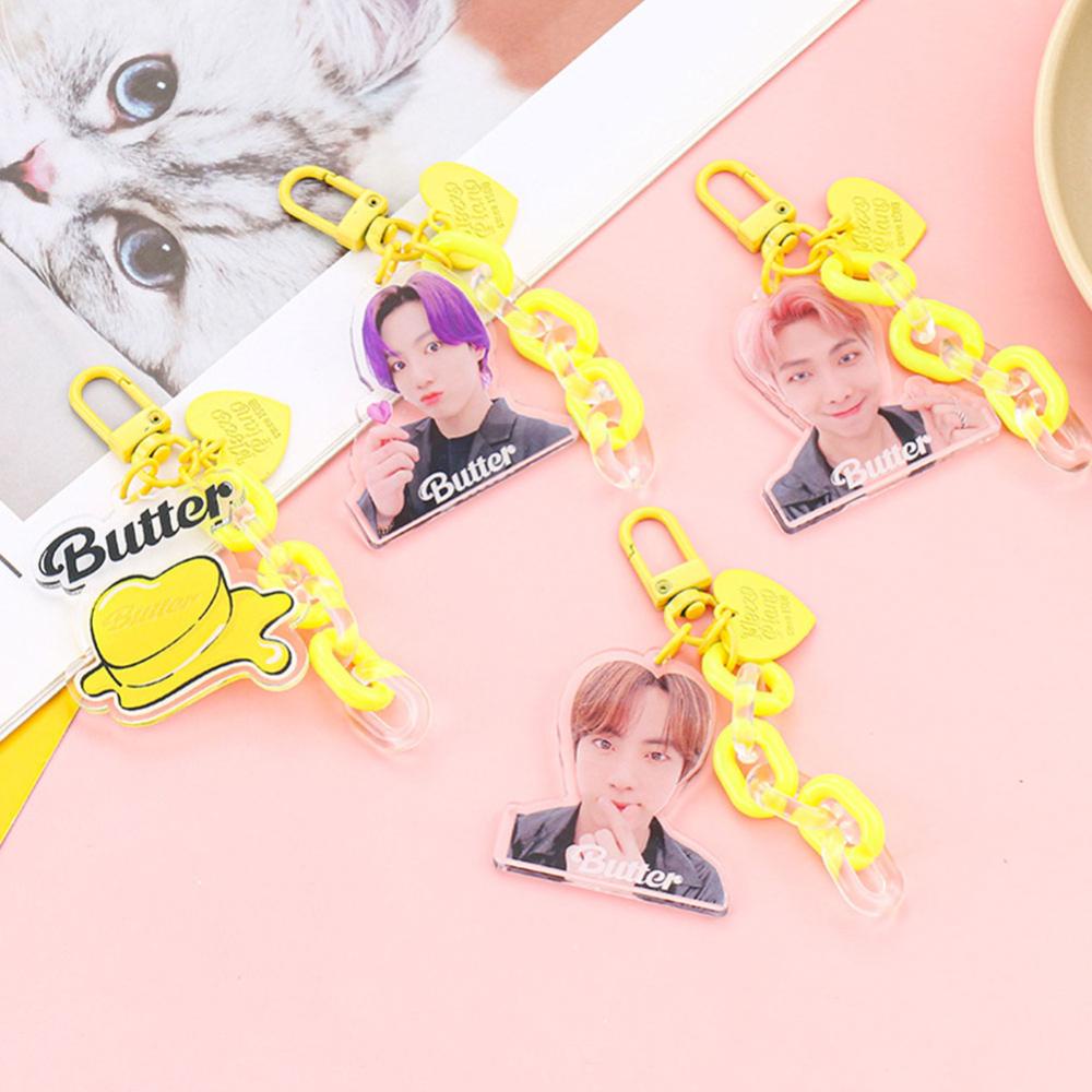 Timekey Gantungan Kunci Desain Mentega / JK / JHOPE / V / SUGA / JIN / JIMIN / RM BTS League Untuk Aksesoris Tas Bayi Rz8