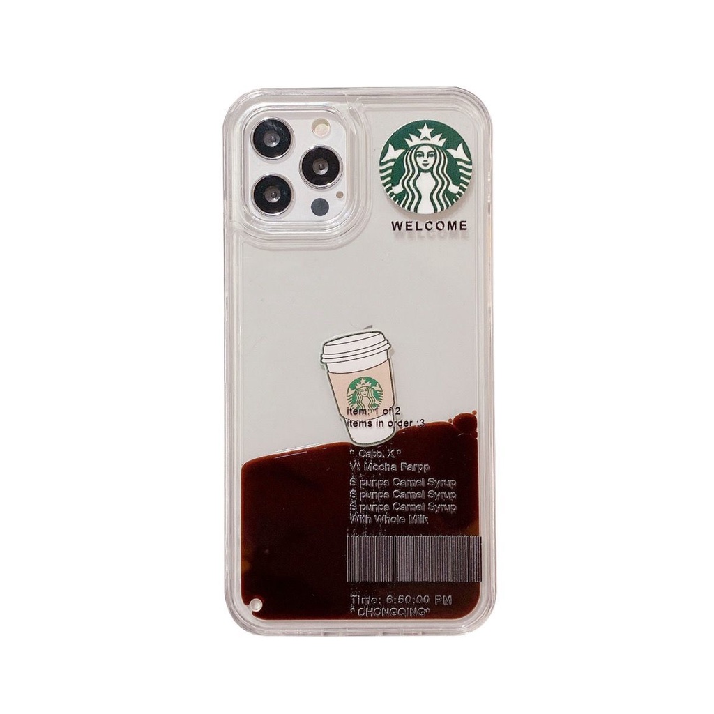 Creative Coffee Quicksand iPhone Case (Untuk Iphone 6 - iphone 13 Pro Max) Casing iPhone Populer