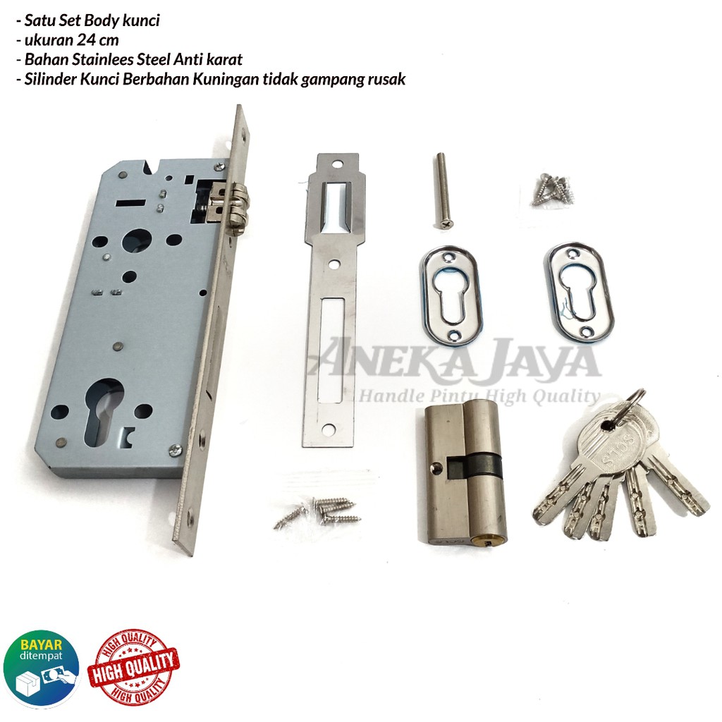 Satu set kunci handle pintu rumah panjang 40 cm murah minimalis tarikan pintu stainless gagang pintu