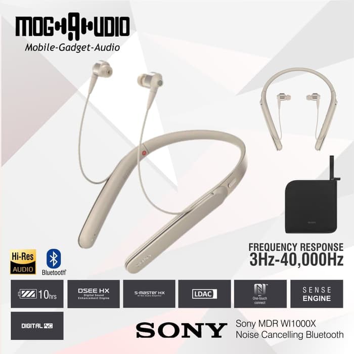 Sony MDR WI1000X   WI 1000X Noise Cancelling Bluetooth   Gold