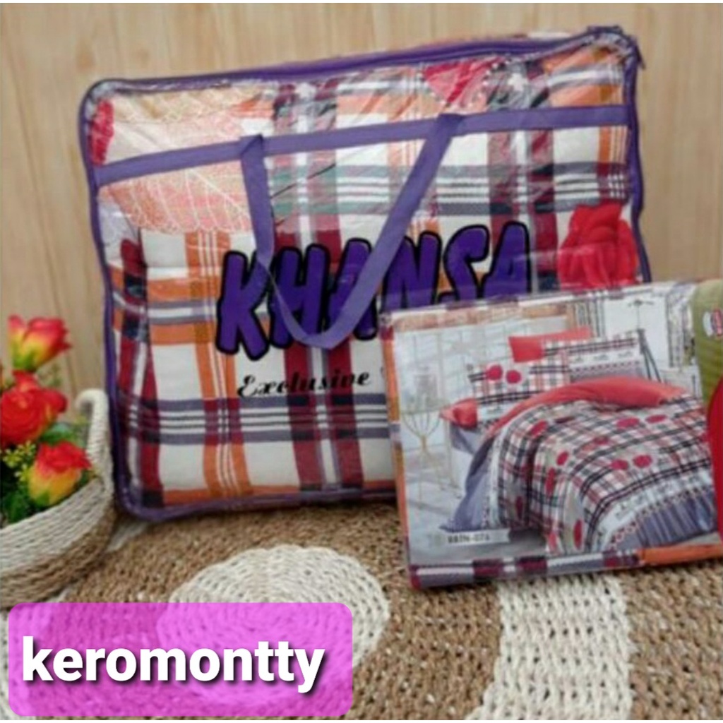 Bedcover NAMINA KHANSA 180x200 set ( King Size ) + SPREI + SARUNG BANTAL2 GULING2