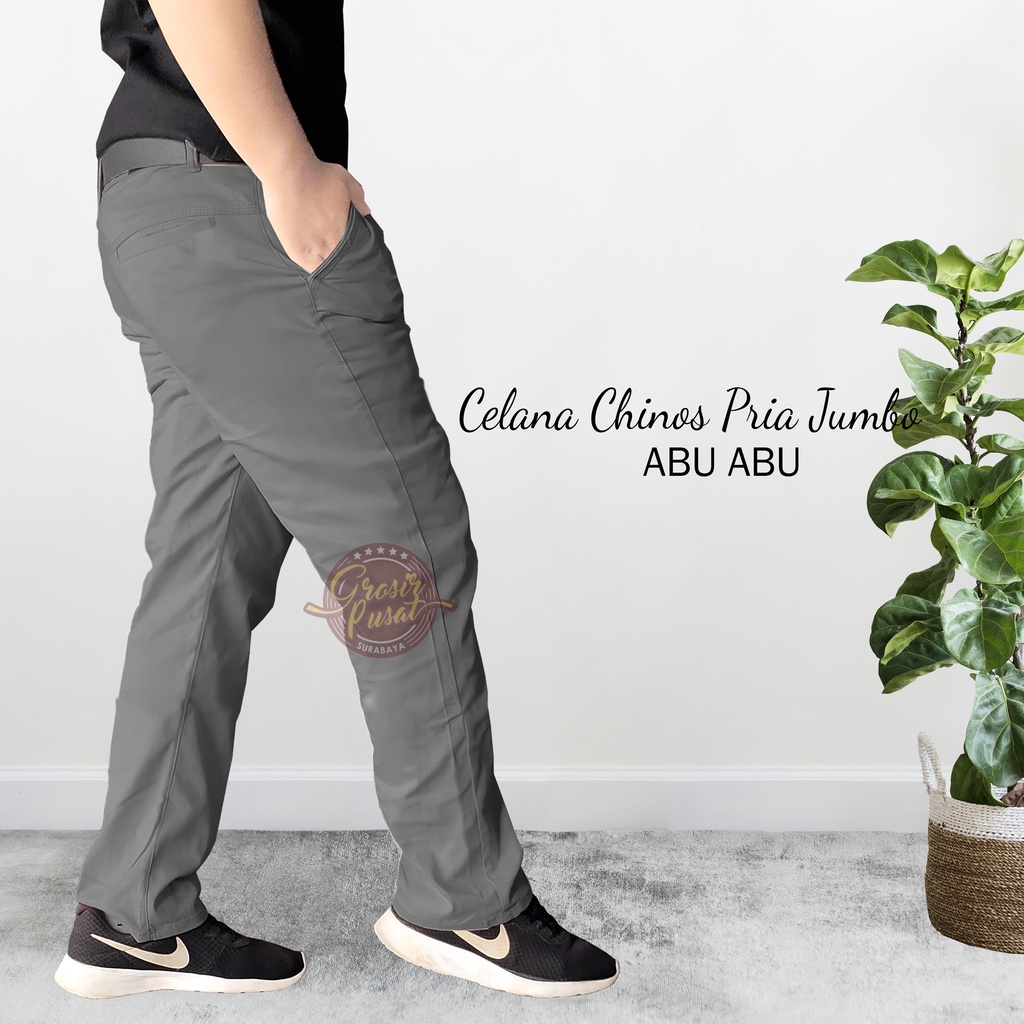 Celana Chinos Premium Super Jumbo Abu 39 - 56