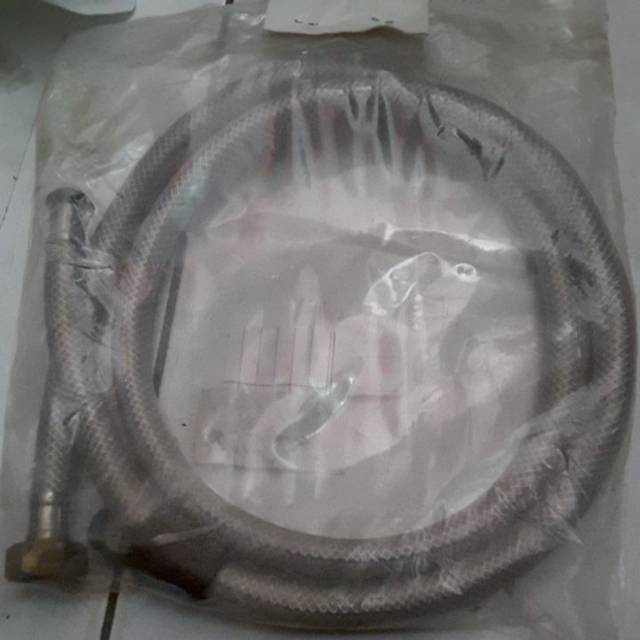 Selang air panas selang flexsible selang shower pvc putih honsu 130cm ujung sama ujung drat dalam