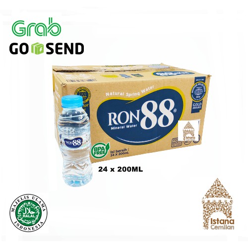 Jual Ron88 Ron 88 Air Mineral Botol Mini 200 Ml Dus Isi 24 Pcs Indonesiashopee Indonesia