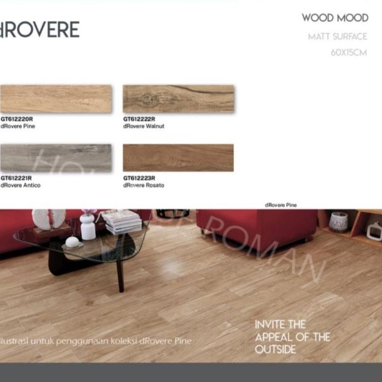 Penjualan Terbanyak.. Granit Roman 15x60 dRovere Series (Wood Mood) / Granit Roman Motif Kayu / Gran