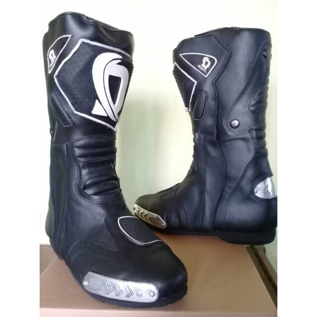 Sepatu roadrace touring bikers hitam sepatu balap ujung besi