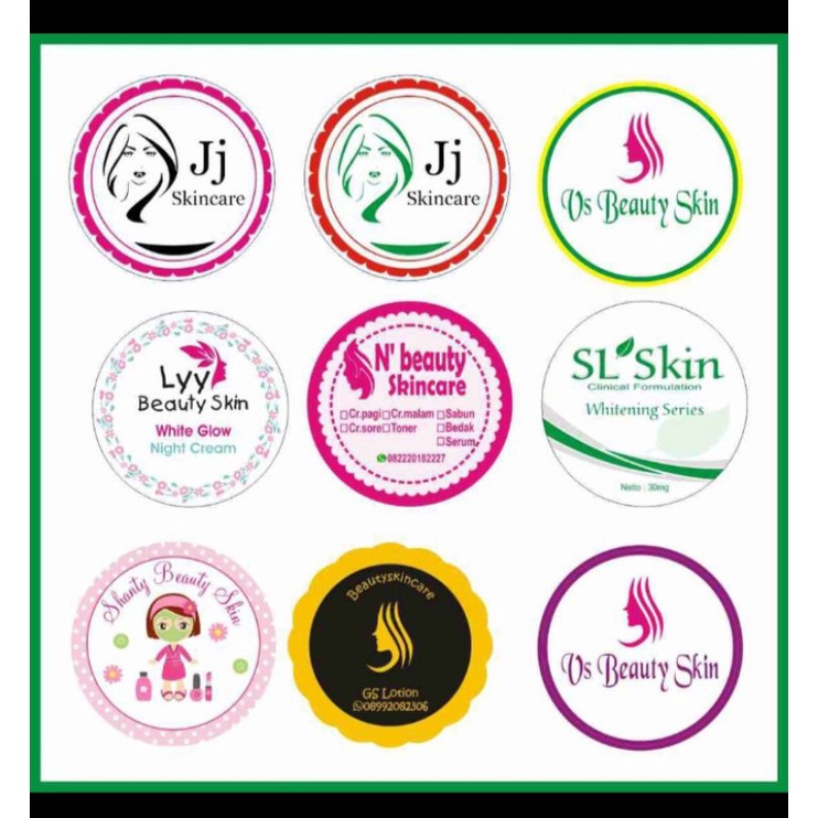 

cetak stiker kosmetik 5000 / lembar A4