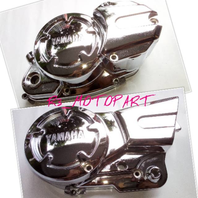 Block/Blok Kopling Kanan + Bak Magnet Kiri RX King New Robot Crom/Croom