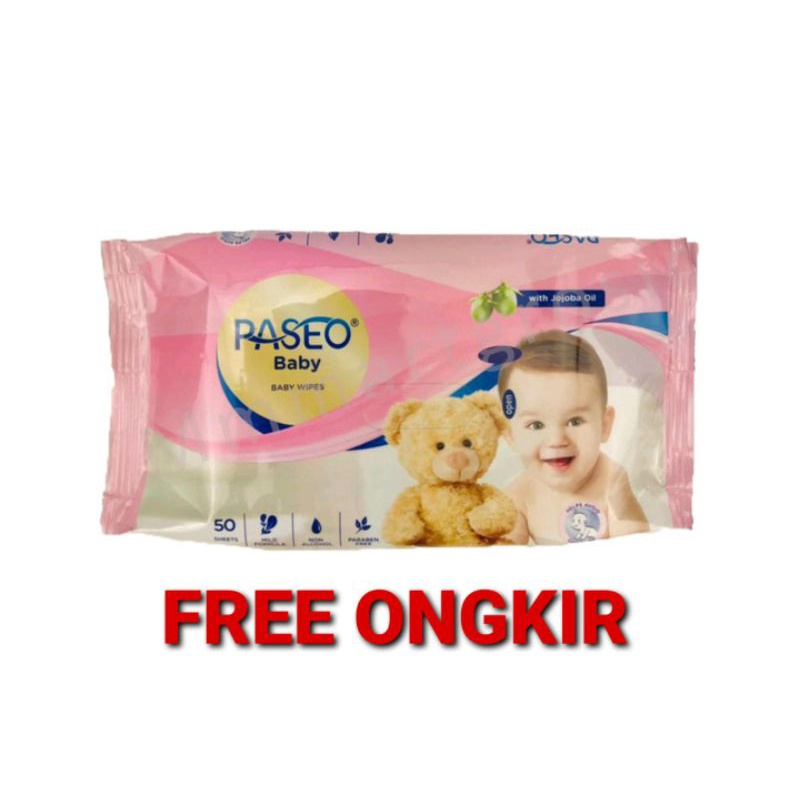 TISSUE BASAH NEW PASEO BABY WIPES 50 'S WITH JOJOBA OIL