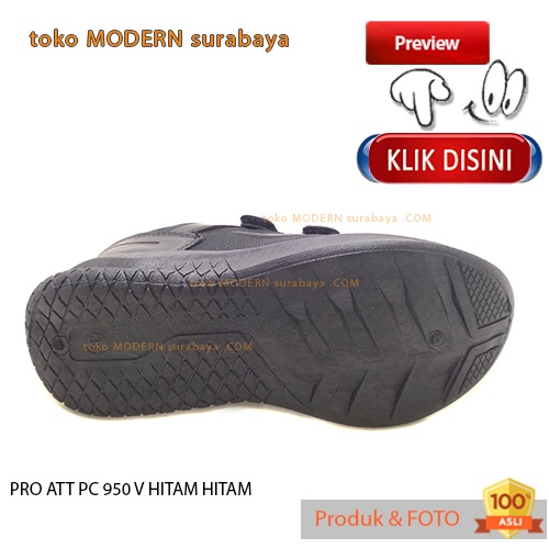 Sepatu anak sekolah sepatu sneakers velcro PRO ATT PC 950 V HITAM HITAM