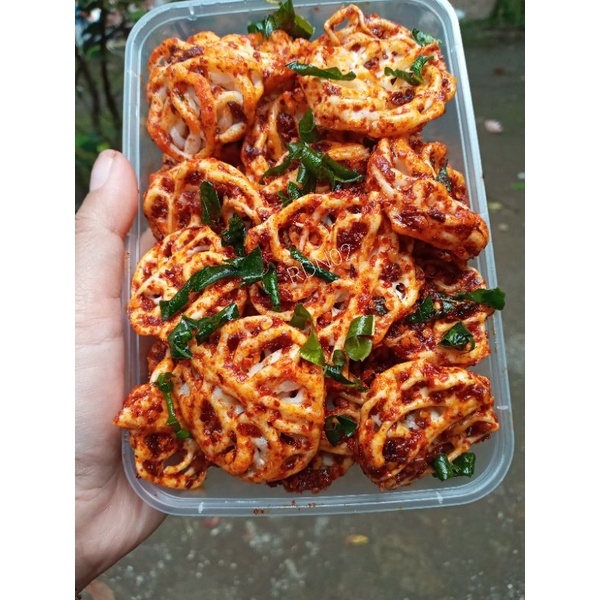

1 kg krupuk pedo.krupuk mawar,krupuk bulat putih.