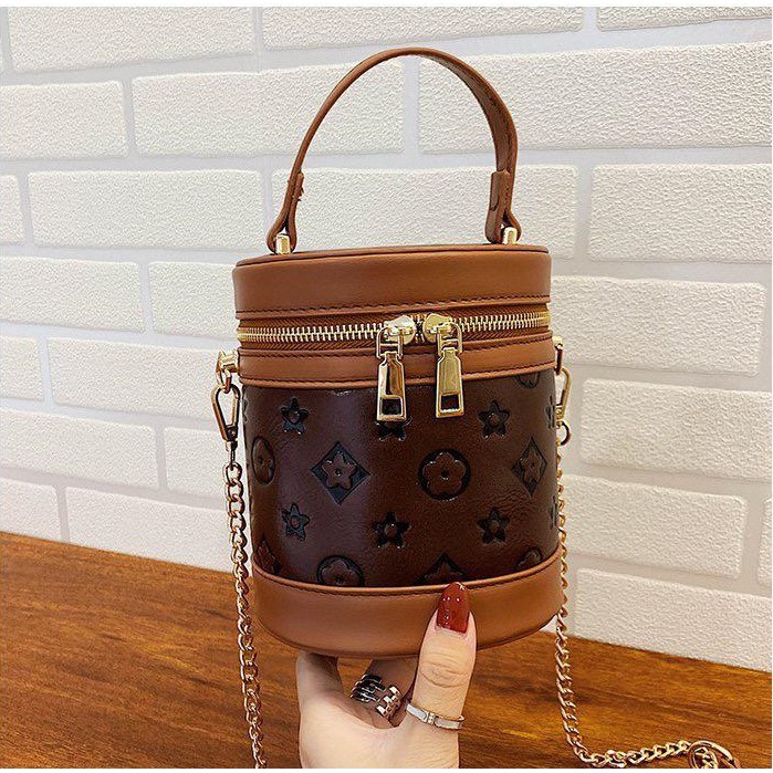 LT 1508 RISCE TAS SELEMPANG TABUNG FLOWER IMPORT WANITA CEWEK PEREMPUAN JAKARTA BATAM FASHION KOREA EL 5611