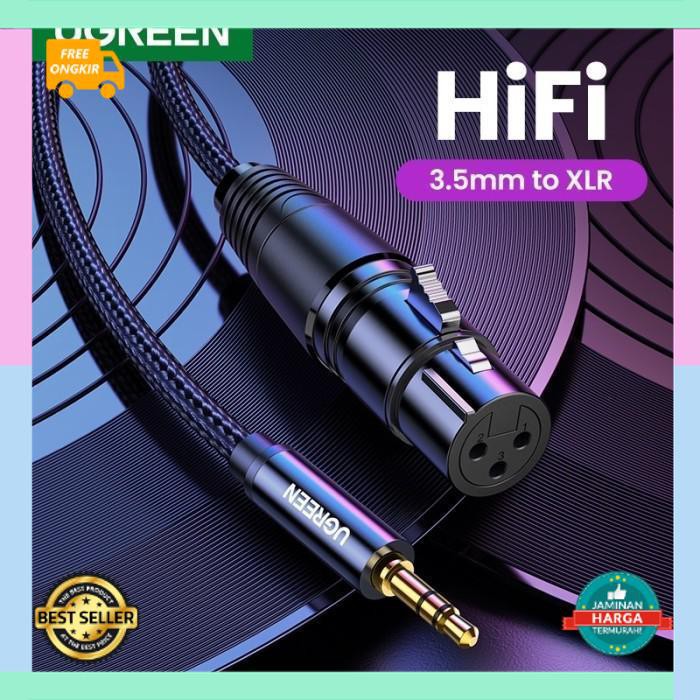 BISA COD Ugreen Cable XLR To 3.5mm Kabel XLR To 3.5mm Mic HIFI XLR Male Cable - 2 meter