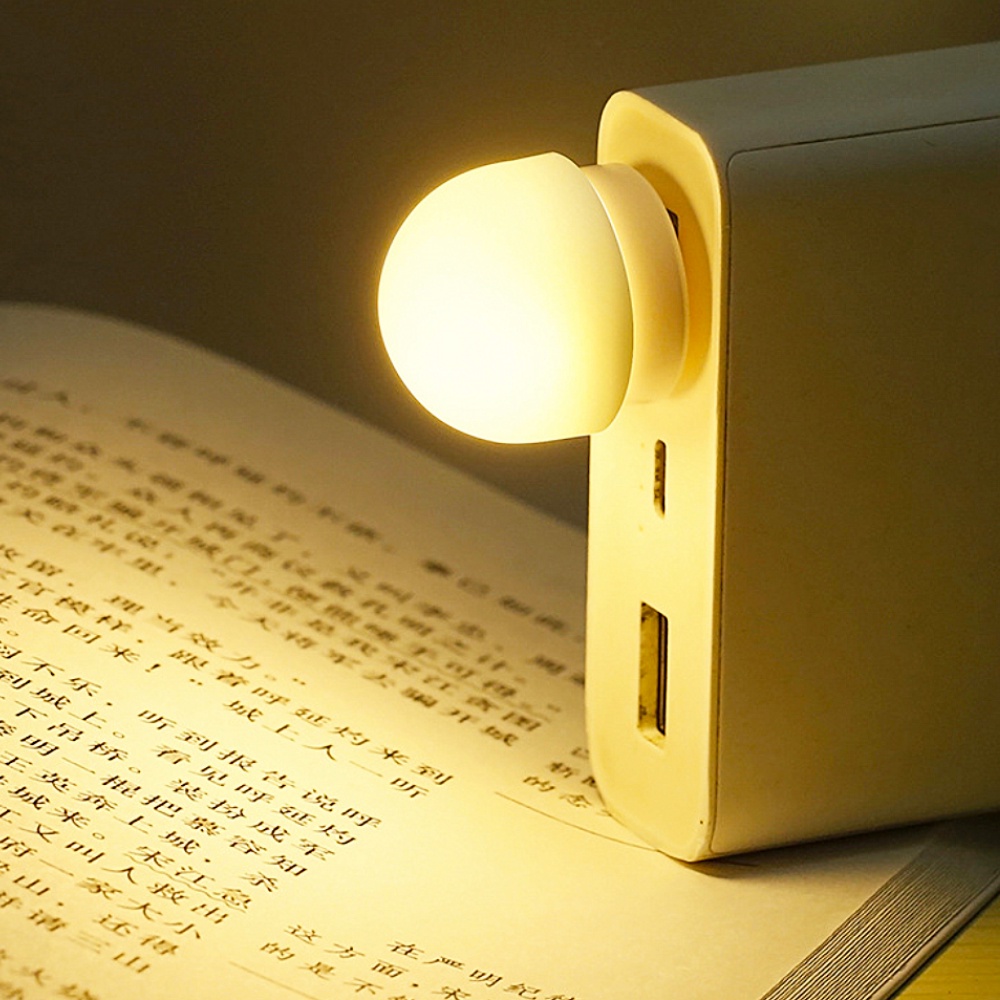 Lampu Malam Led USB Plug Power Charging Portable Proteksi Anak Untuk Baca Buku / Komputer / Kamar Tidur