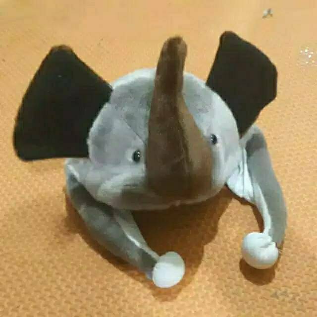 Animal hat gajah/topi boneka hewan