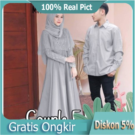 BAJU COUPLE LEBARAN SULTAN MEWAH TREND KEKINIAN 2021 EDWARD BRUKAT COMBI MOSCREPE GAMIS L KEMEJA XL