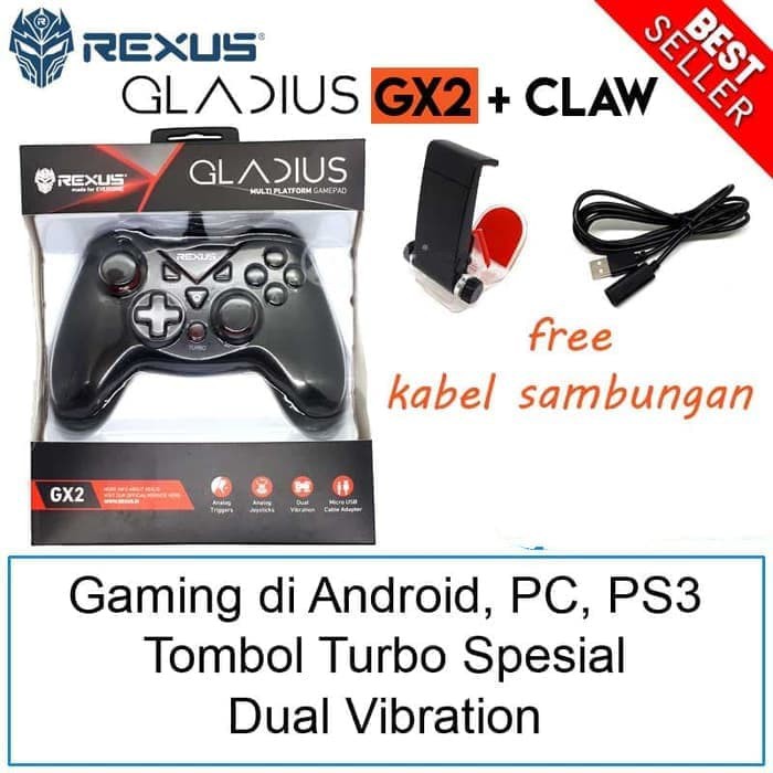 RGS - Rexus Gladius GX2 With Holder - Gamepad Android+PC+PS3