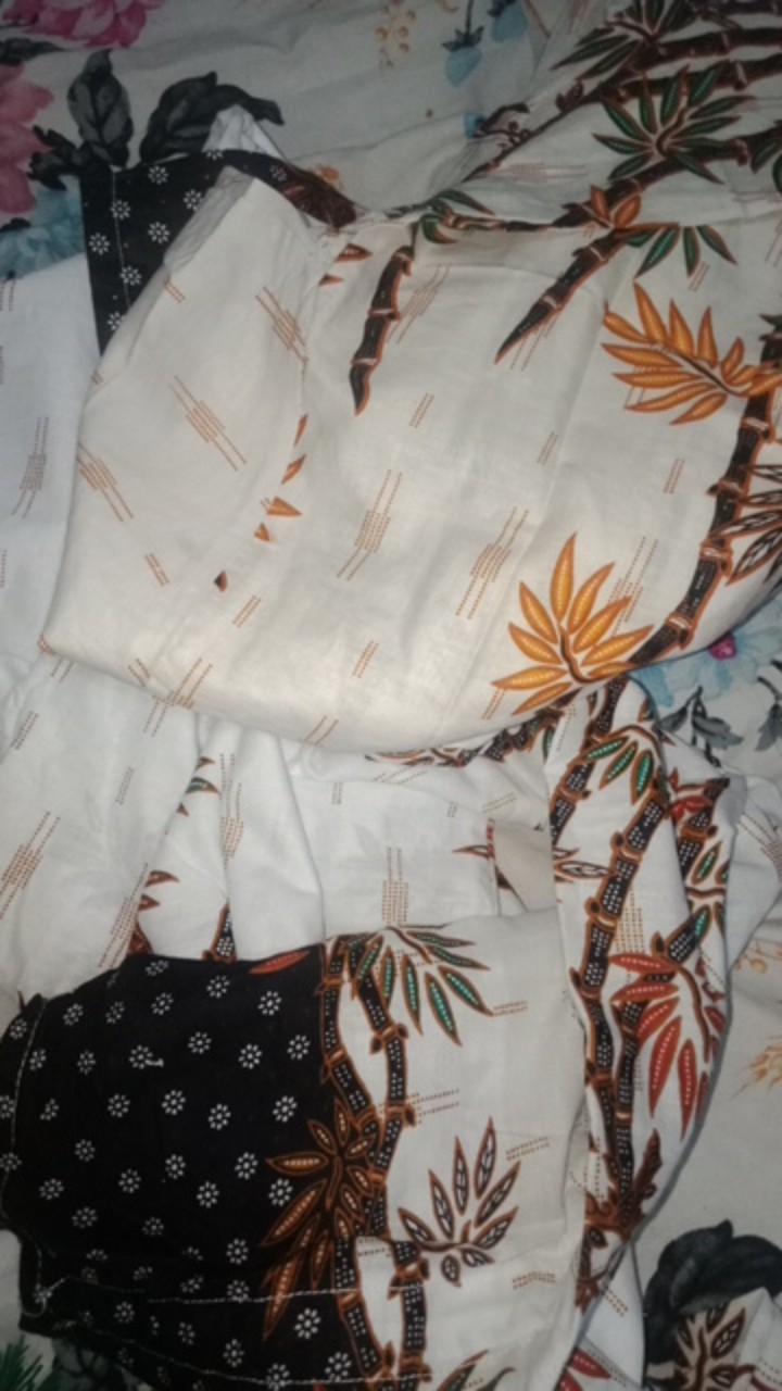 Batik Couple Keluarga Sania Ruffle Ori Ndoro Jowi Dnt Bambu Kuning