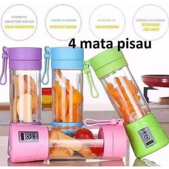 Blender portable mini USB rechargeable alat pembuat jus juicer shake n take juser buah elektrik rechargeable