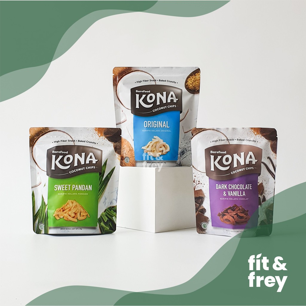 KONA 45g Coconut Chips - Keripik Kelapa - Healthy Snack Cemilan Anak Gluten Free