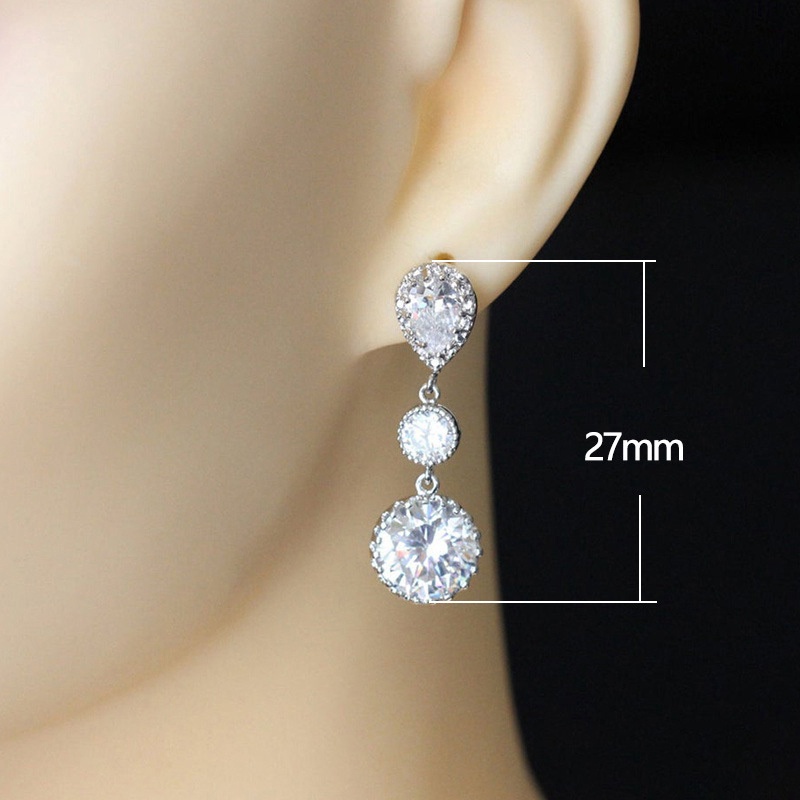 Gorgeous Bridal Wedding Earrings With Bling Bling Cubic Zirconia Elegant Women Engagement Accessories New Fashion Jewelry