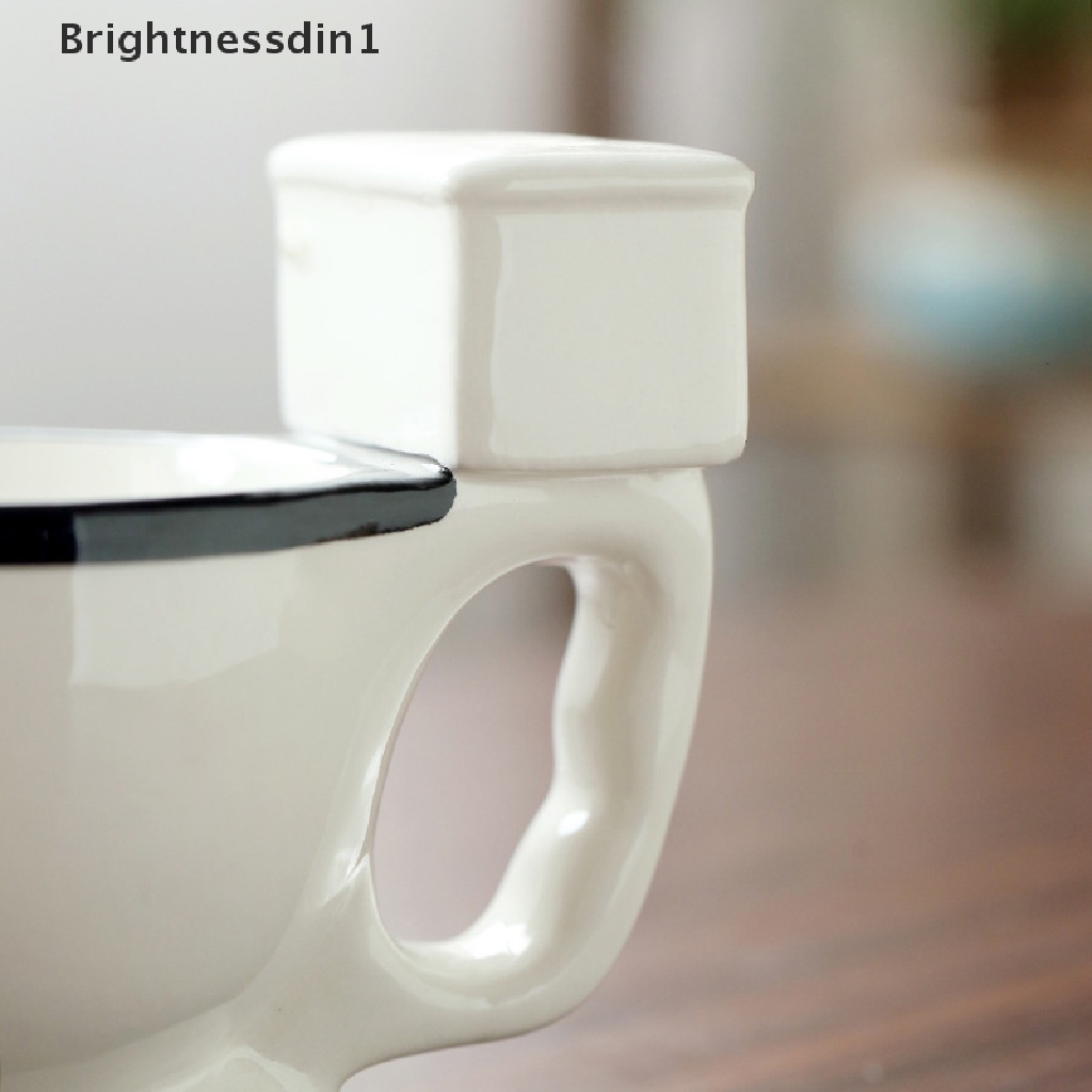 Cangkir Kopi Teh Susu Es Krim Air Bahan Keramik 300ml Desain Toilet Untuk Hadiah Natal
